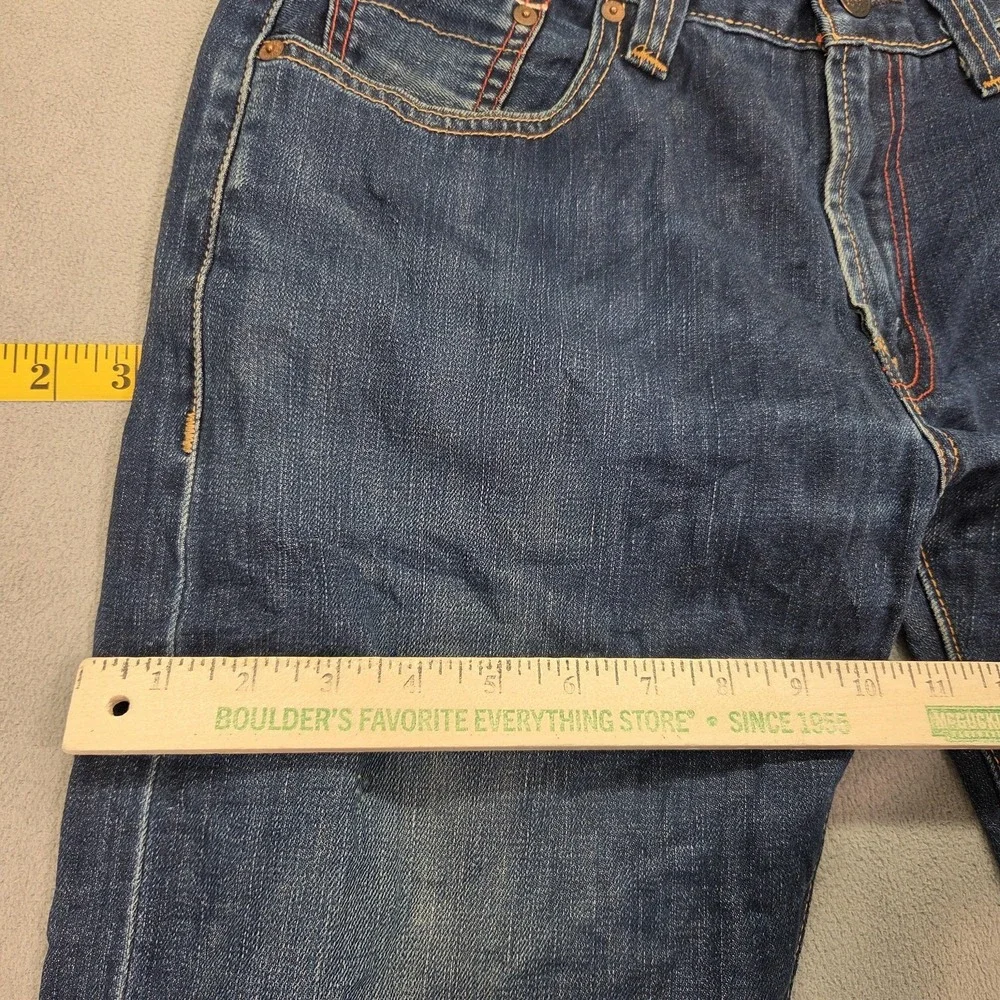 Levis Jeans Mens Blue Straight Selvedge Denim Faded Wash Redline Fits 31x30
